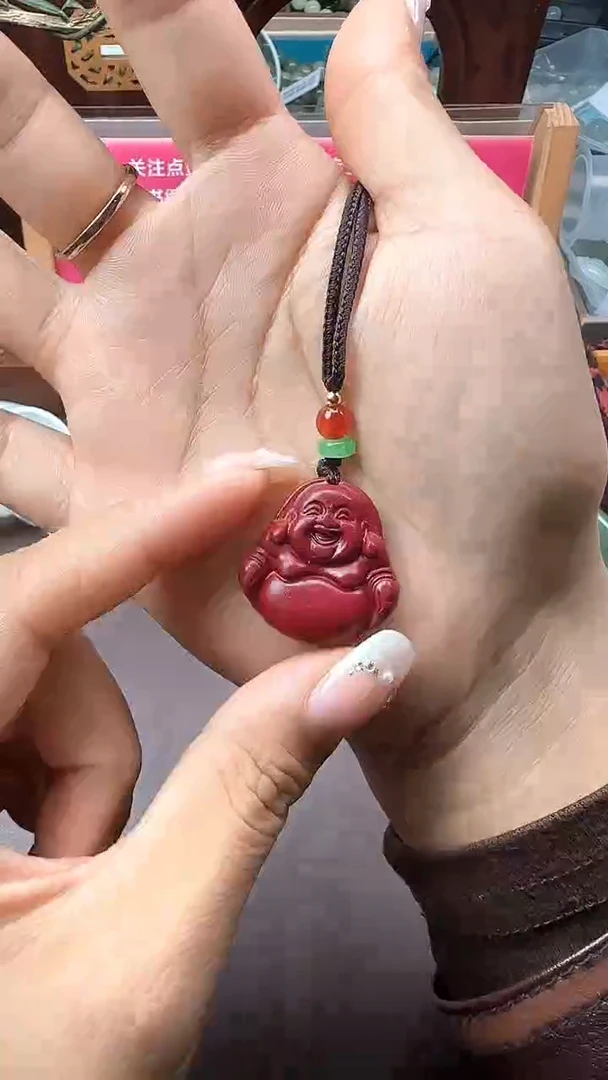 天然辰砂朱砂佛吊坠