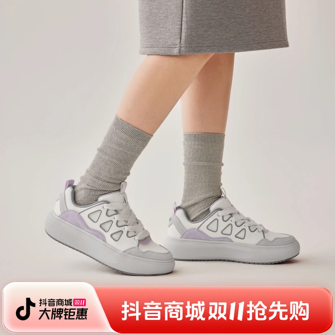 斯凯奇萝卜鞋|女鞋2025秋新款板鞋舒适休闲运动厚底增高鞋177483