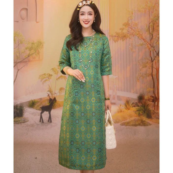 如意|新中式改良款双面穿女装中长款连衣裙2025B5566奇奇布卓尔仓