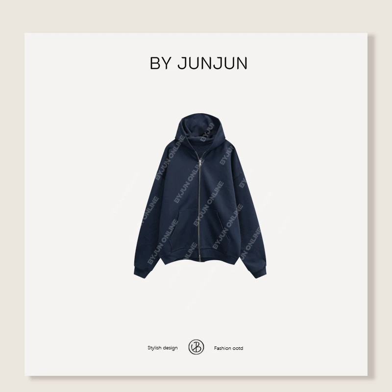 ByJunjun珺珺高级定制定织定染进口面料连帽卫衣C25W11212