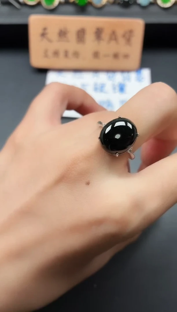 银S925镶嵌戒指翡翠11