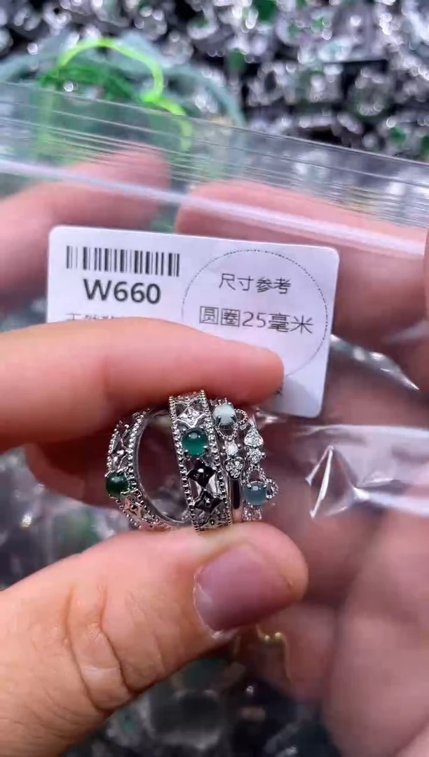 【闪购商品】翡翠颈饰未镶嵌W660戒指 多样性发其二