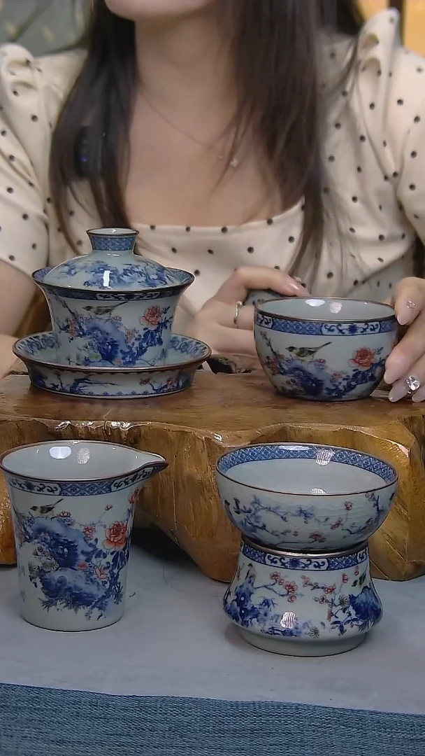 简装家用款4件套 老陶泥开片纹陶瓷茶具