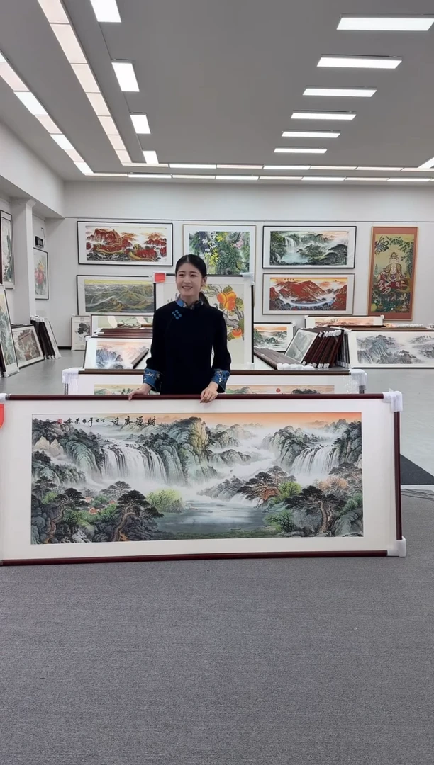 国画手绘 财源广进  219*88
