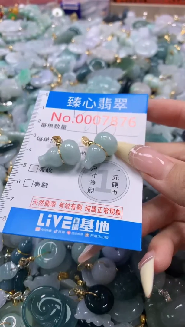 翡翠未镶嵌颈饰含绳0007876