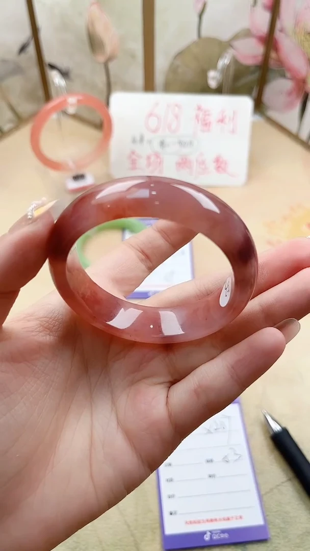 石英质玉手镯未镶嵌X207微色差53mm