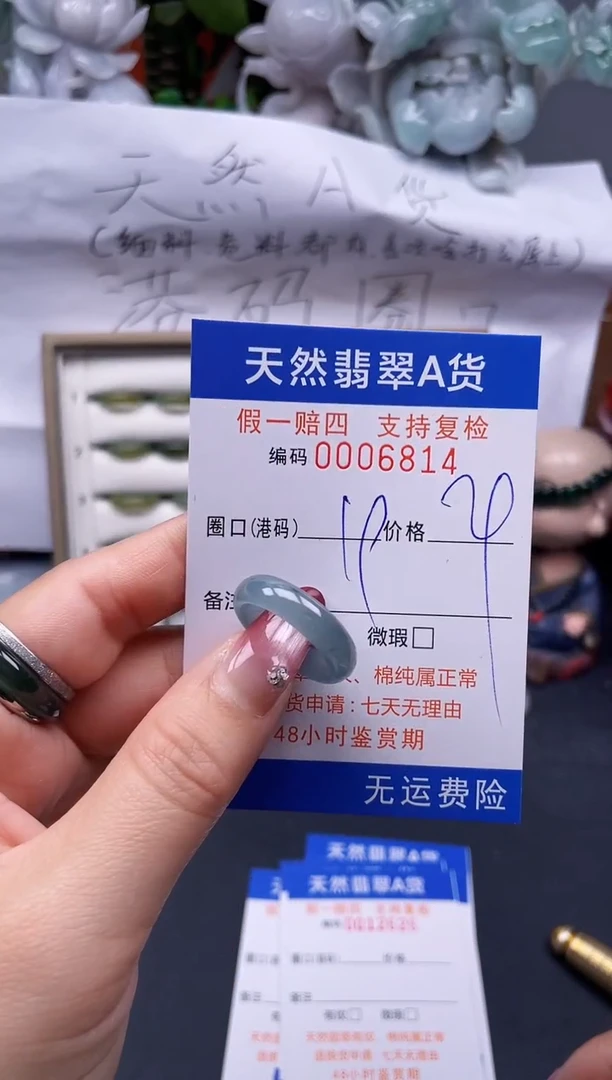 【闪购商品】翡翠戒指未镶嵌19*6814--