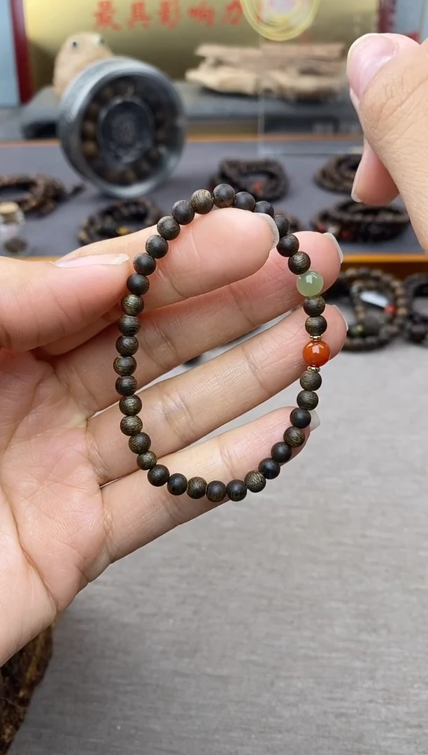 【闪购商品】沉香手串芽庄白棋楠04单圈＋配饰