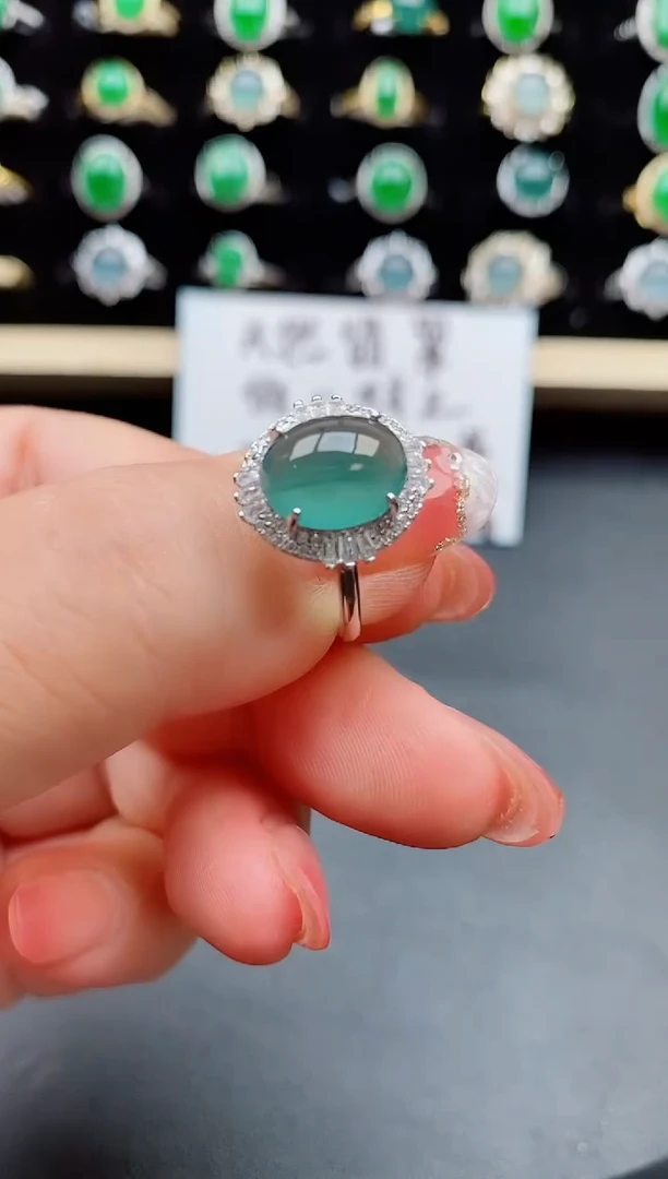 【闪购商品】翡翠戒指银S925镶嵌11111