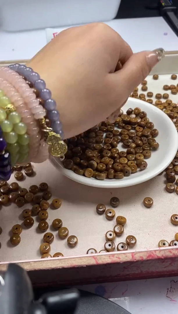 【闪购商品】檀香木散珠w991库*克隔片7*4mm*10颗