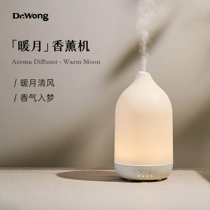 Dr.Wong暖月香薰机喷雾超声波灯光加湿定时家用天然植物家居饰品