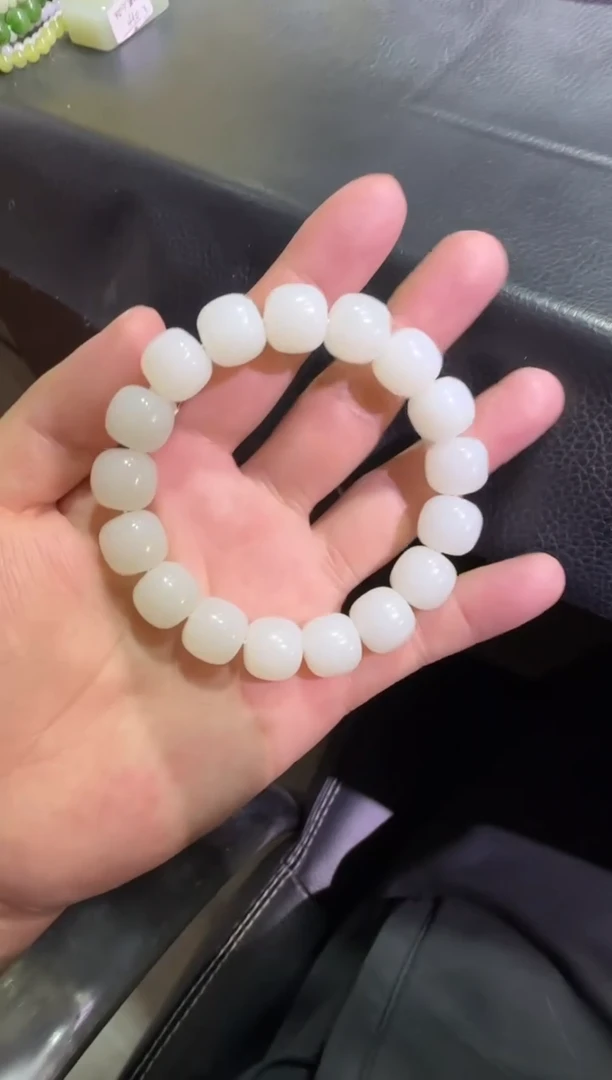 未镶嵌手串和田玉天泰白玉12*13手串（产地直发）