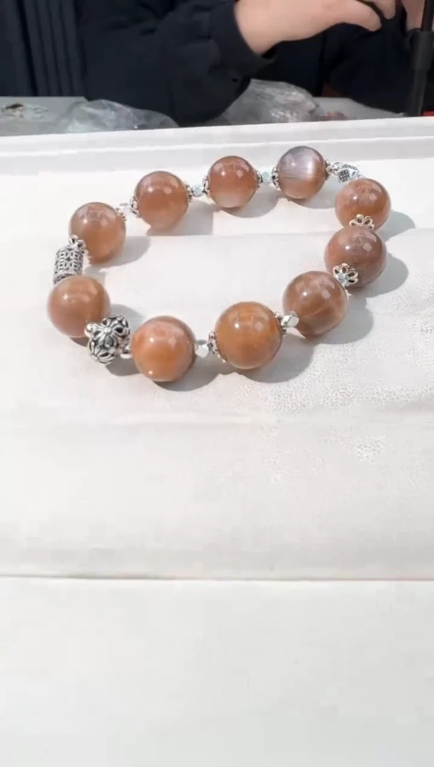 【闪购商品】长石手链银S925镶嵌骨干设计款