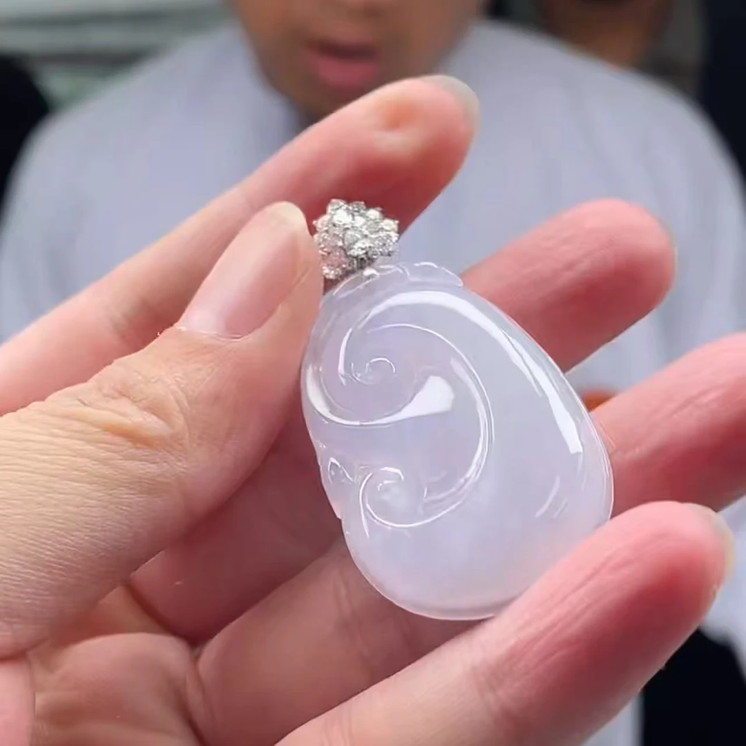 【玉经纶】176729/Q55-天然A货翡翠如意吊坠-多样性发其一