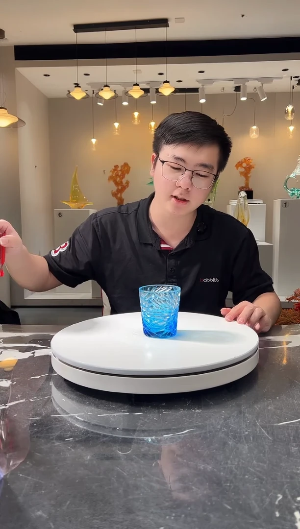 摆件巴比特美学-蓝色江户切子yan花杯