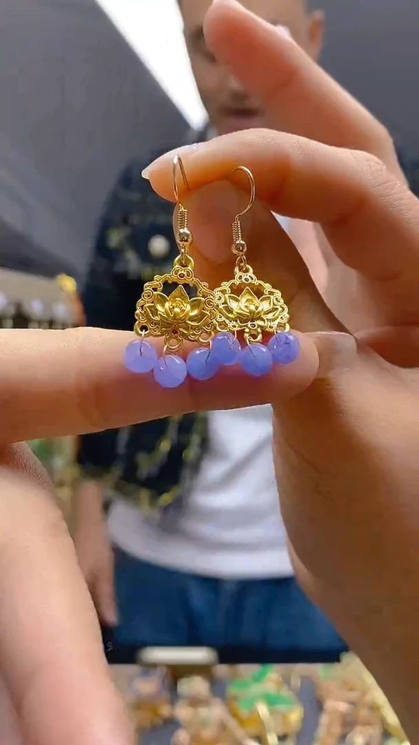 【闪购商品】翡翠耳饰合金257翡翠耳钩