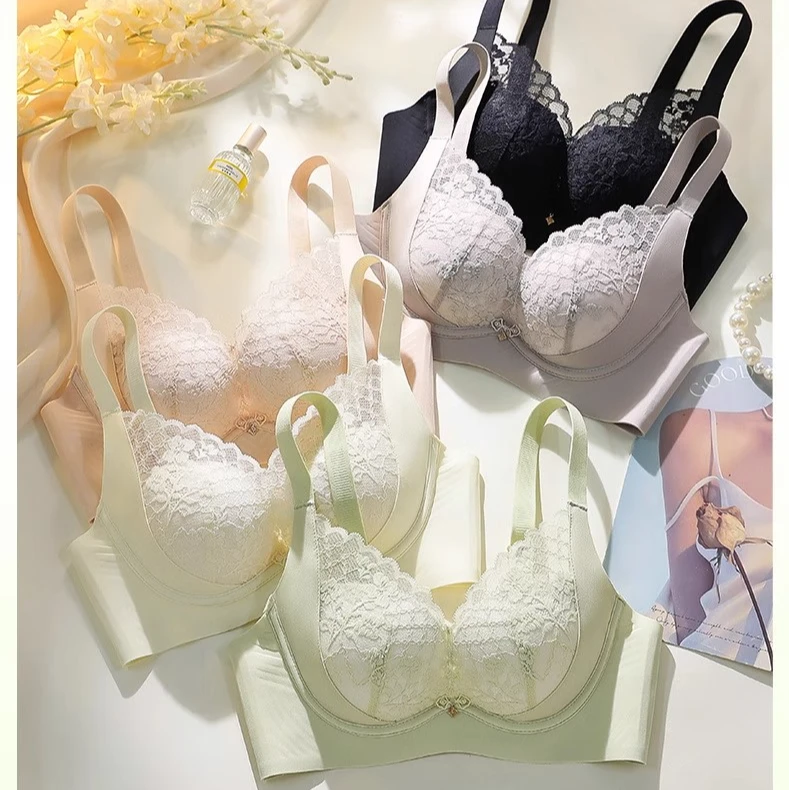 浪莎舒适內衣收副乳薄款蕾丝文胸内衣爆款2025新款胸罩小胸聚拢