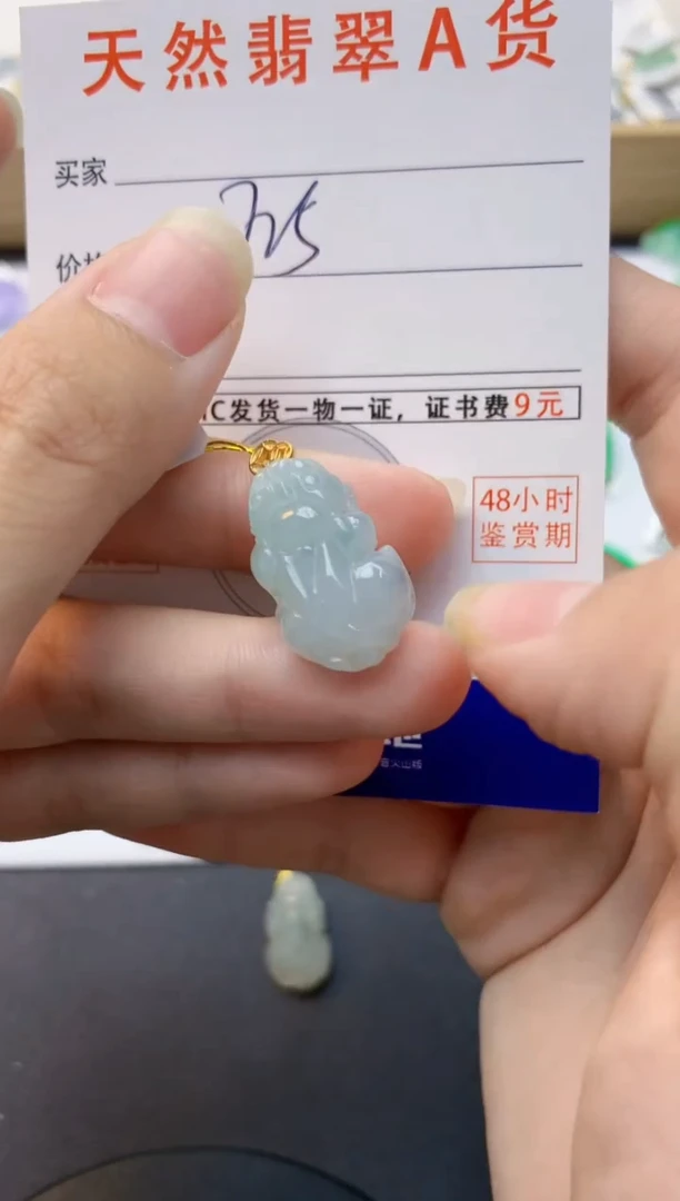 颈饰未镶嵌翡翠天然缅甸A货翡翠百元以上9元证书费自理
