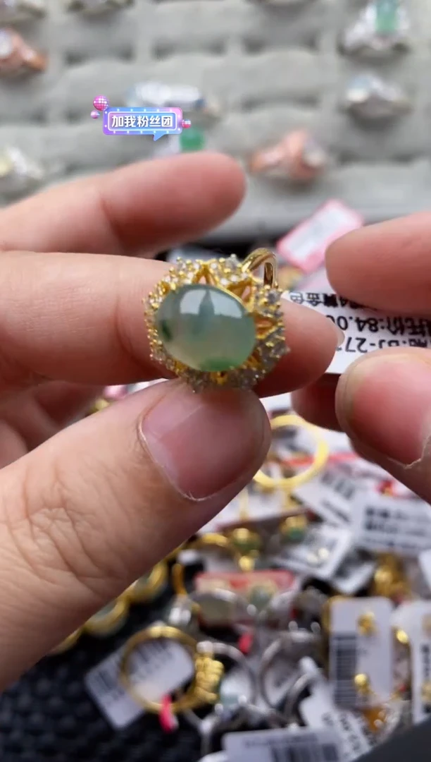 【闪购商品】翡翠戒指银S925镶嵌444444---5