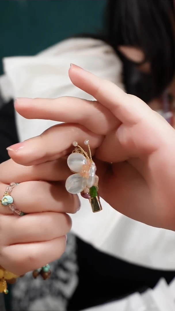 合金拼合珍珠（马贝珠）发饰手工发夹