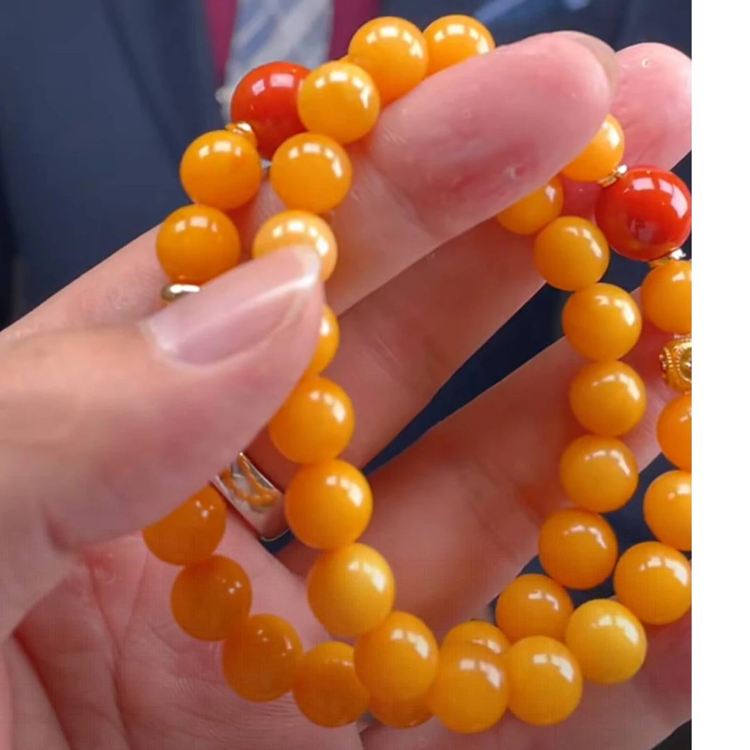 【玉经纶】-1600500/Q36-蜜蜡手串-多样性发其一