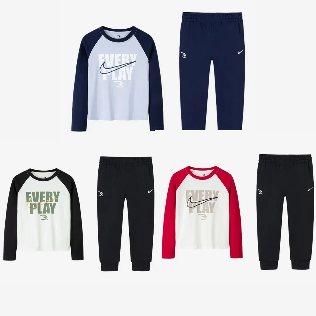 NIKE3BRAND大童印花柔软休闲运动长袖套装儿童RWN-T8-1239