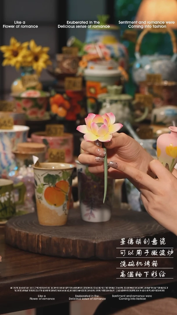 陶瓷景德镇高温釉下彩绘设计师款式