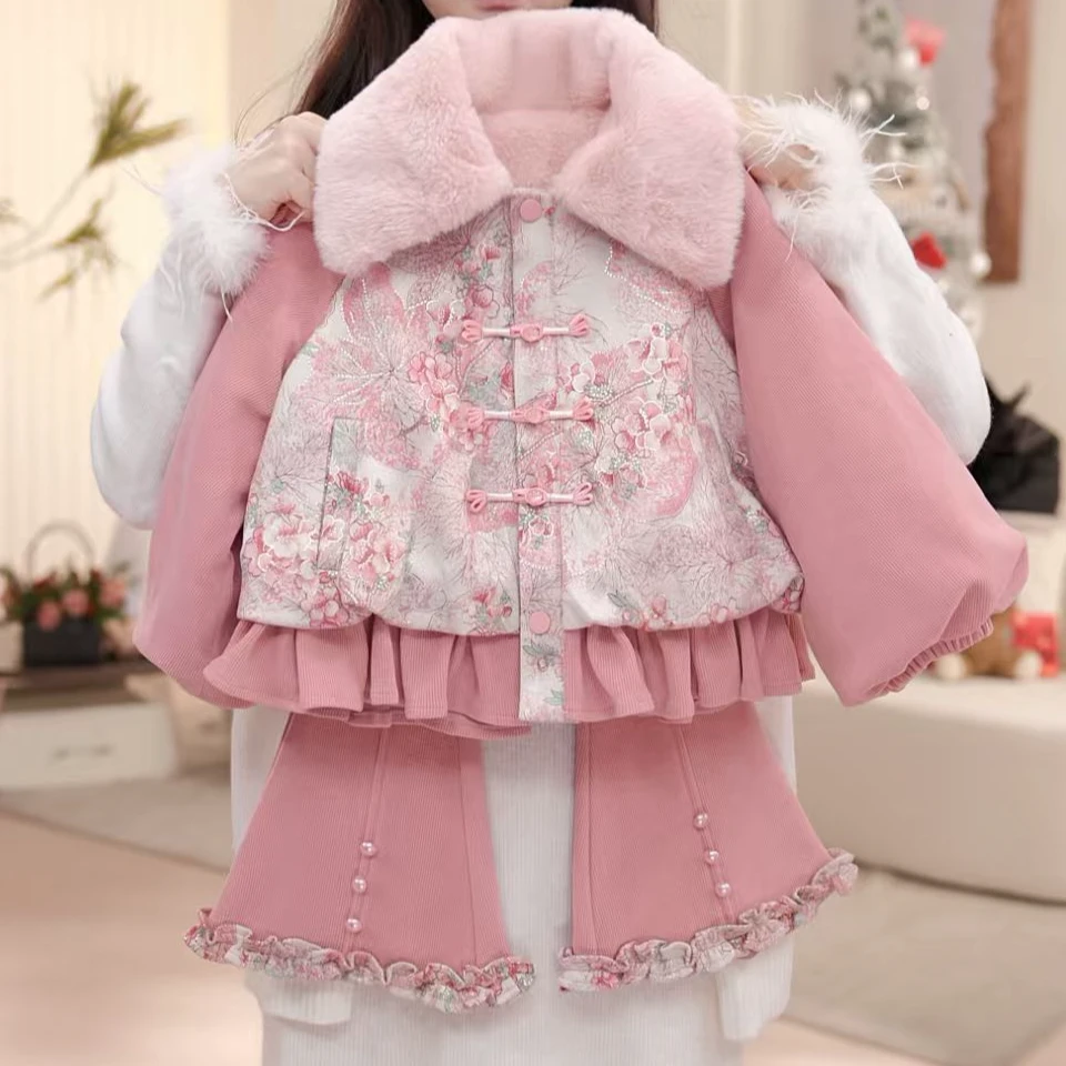 【新中式·冬】女童秋冬旗袍裙唐装加绒加厚中国风女孩套装DC40602