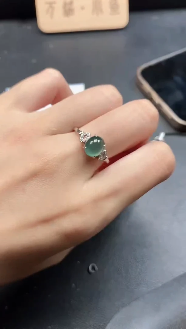 银S925镶嵌戒指翡翠51151