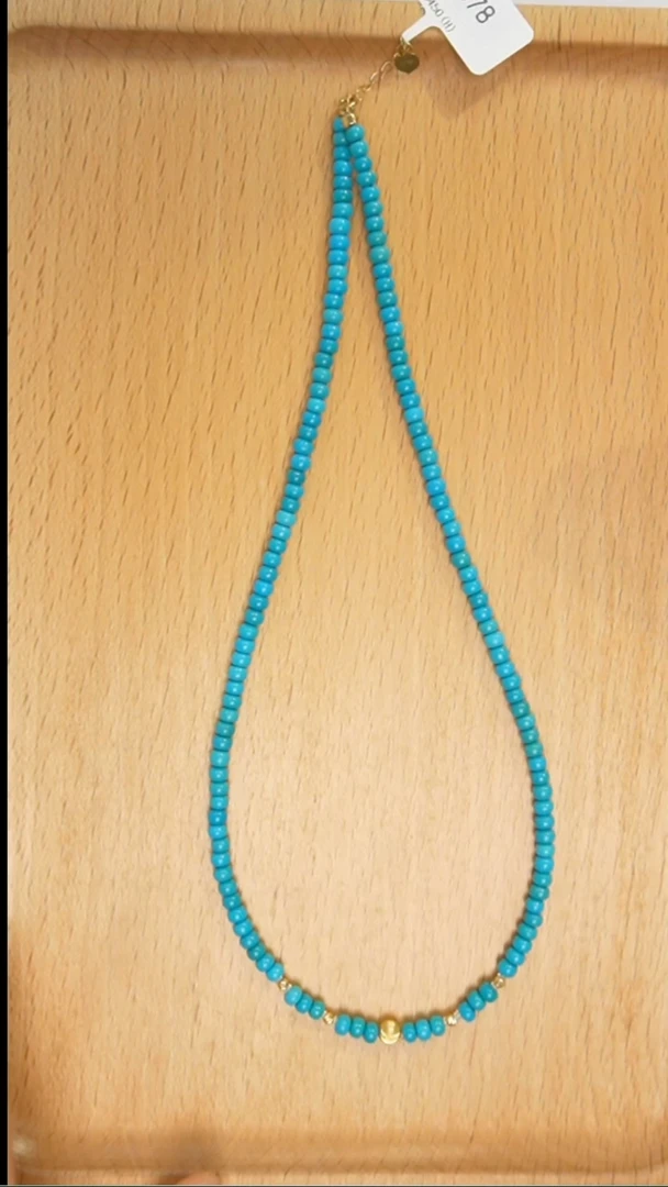 18K金镶嵌绿松石项链发货一件