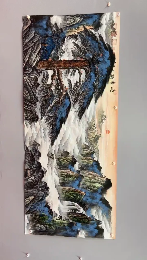 国画郑秀云老师小八尺迎客松