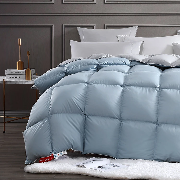 梦洁家纺高端臻柔95%白鹅绒四季被（静谧蓝灰）深睡