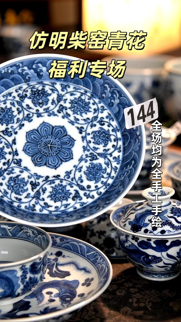 景德镇全手工手绘柴窑茶器福利