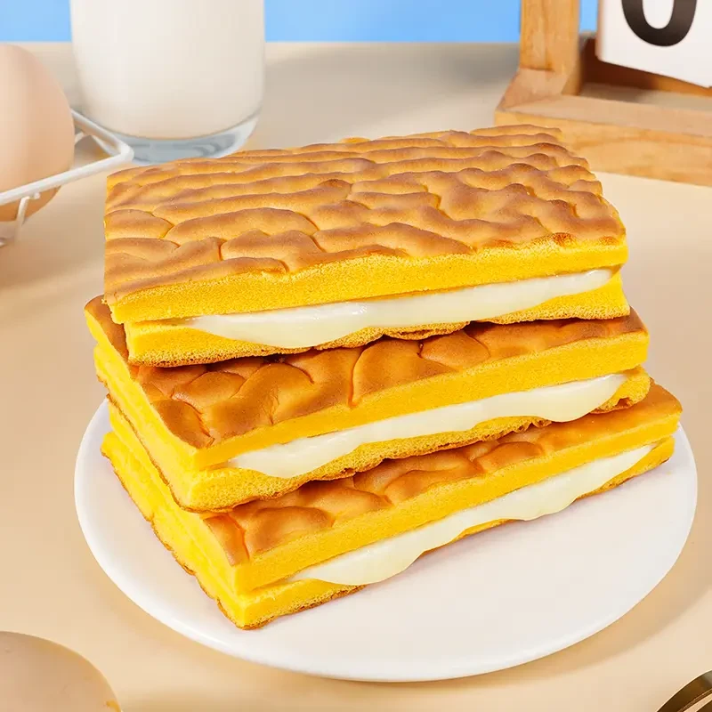 纯虎皮蛋糕片 全蛋黄蛋糕营养早餐糕点办公室充饥饱腹休闲零食品