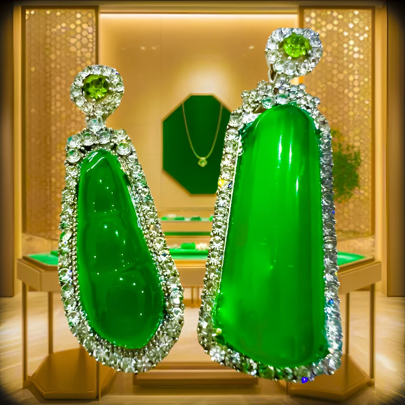 合金合成锆石吊坠 菠菜绿豆子吊坠菠菜绿无事牌时尚饰品吊坠