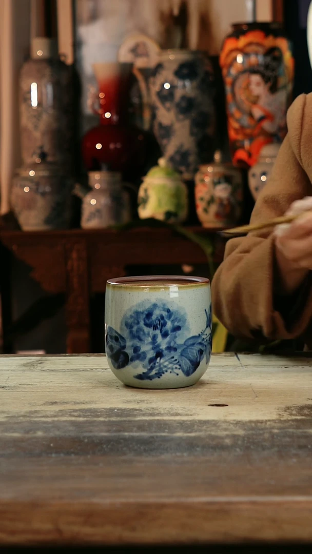 【闪购商品】瓷片景德镇纯手工釉下彩精品花瓶