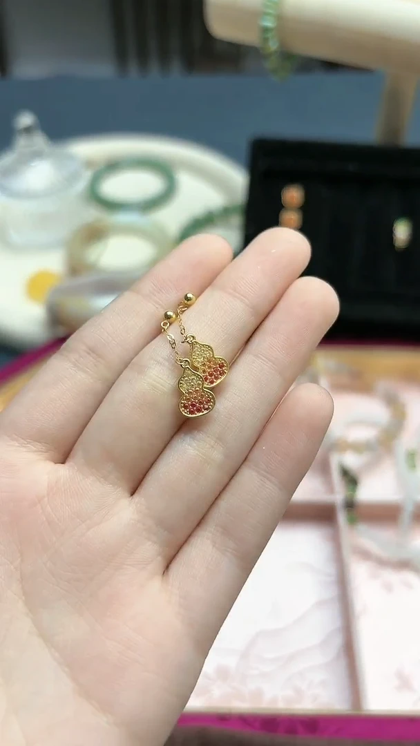 【闪购商品】18K金手链18k金葫芦耳钉*1 ZX
