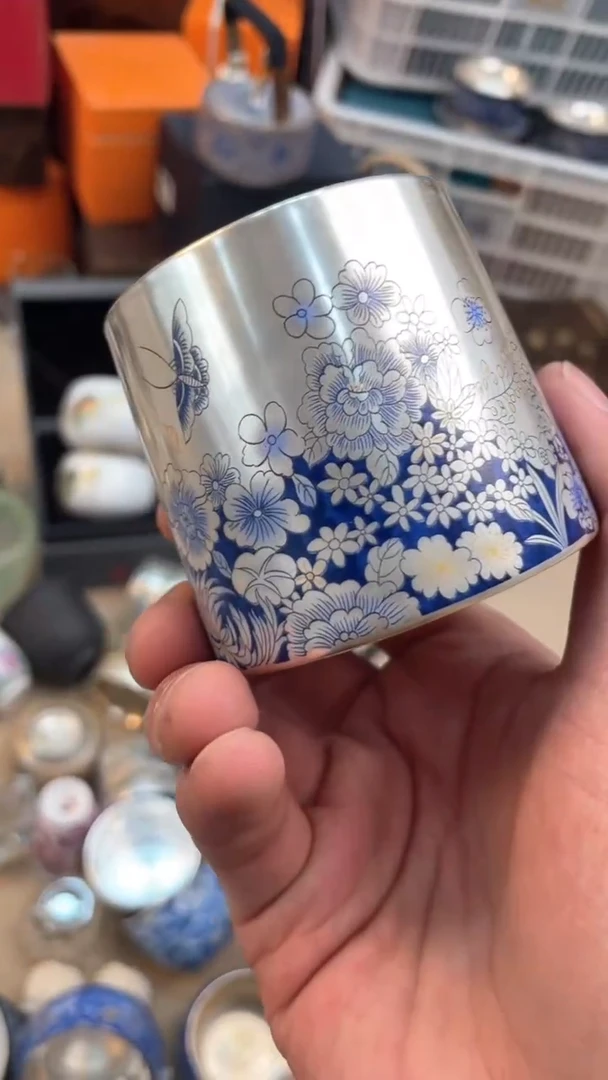 【闪购商品】瓷片@@@@@@@@@@@@@@蓝银蝶恋花