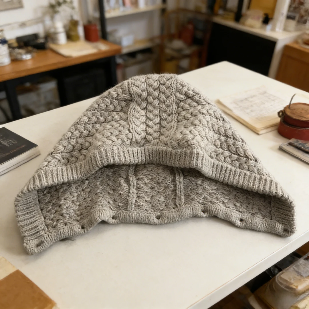 【针织帽】老钱风冬季宽松休闲 手工针织羊毛帽