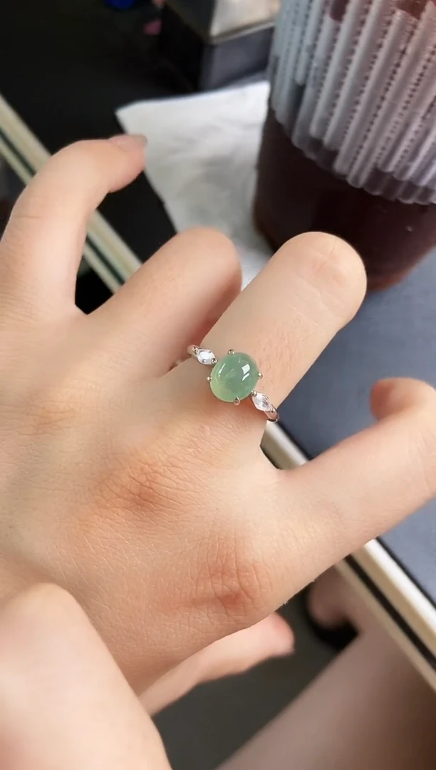 银S925镶嵌戒指翡翠12
