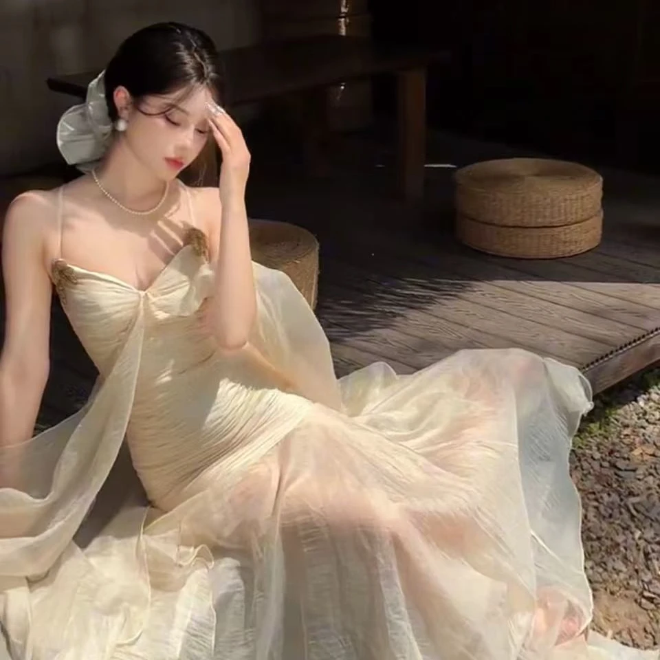 小莹（美神降临）不可机洗-法式吊带连衣裙设计款- LXUYN50478
