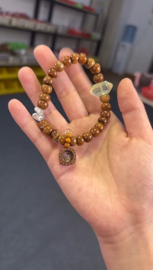 银S925镶嵌手链水晶  8mm库克小金豆白水【唐卡扎基】