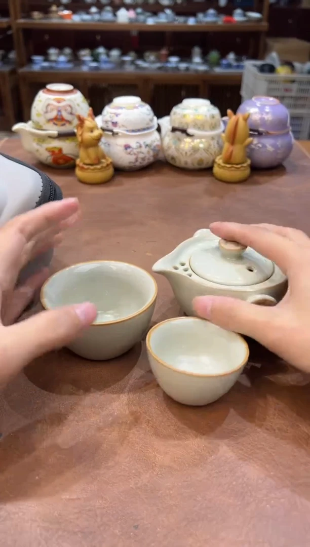 真的很便宜会开片的旅行茶具