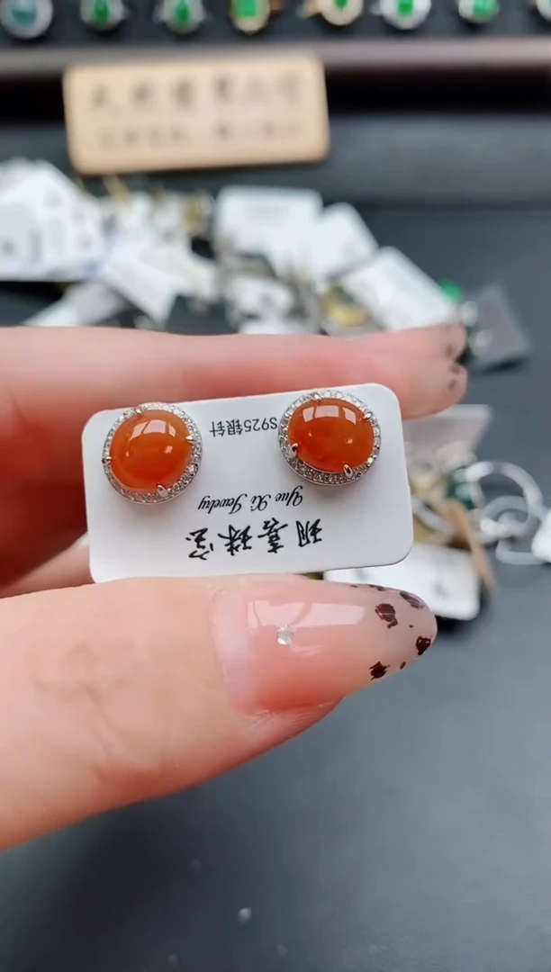 银S925镶嵌戒指翡翠1