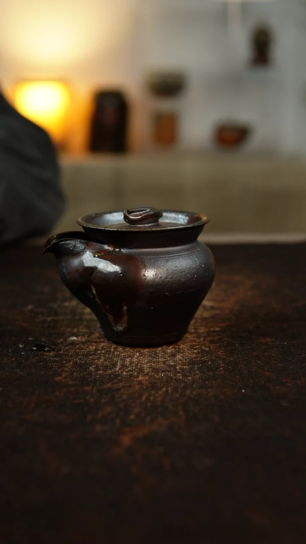 柴烧裸烧 红珍珠宝瓶 120cc   641