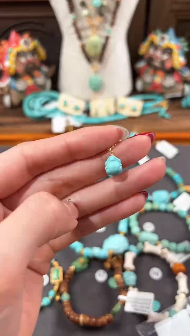 【闪购商品】绿松石提溜18K金镶嵌绿松石提溜