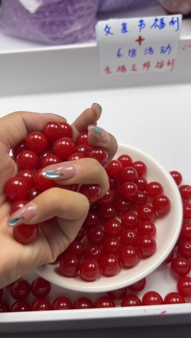 南红玛瑙未镶嵌颈饰w2173冰锦红南红12mm*10颗