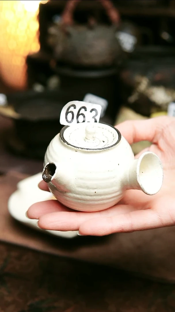 663号紫砂全手工侧把茶壶100毫升