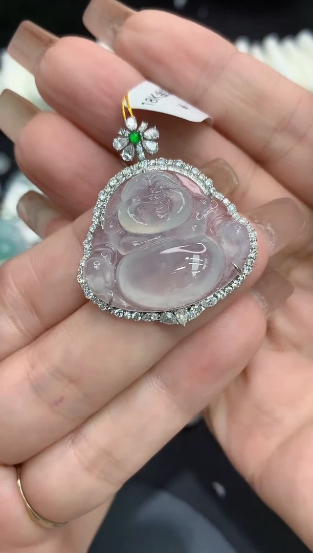 吊坠(不含链)18K金镶嵌翡翠1111