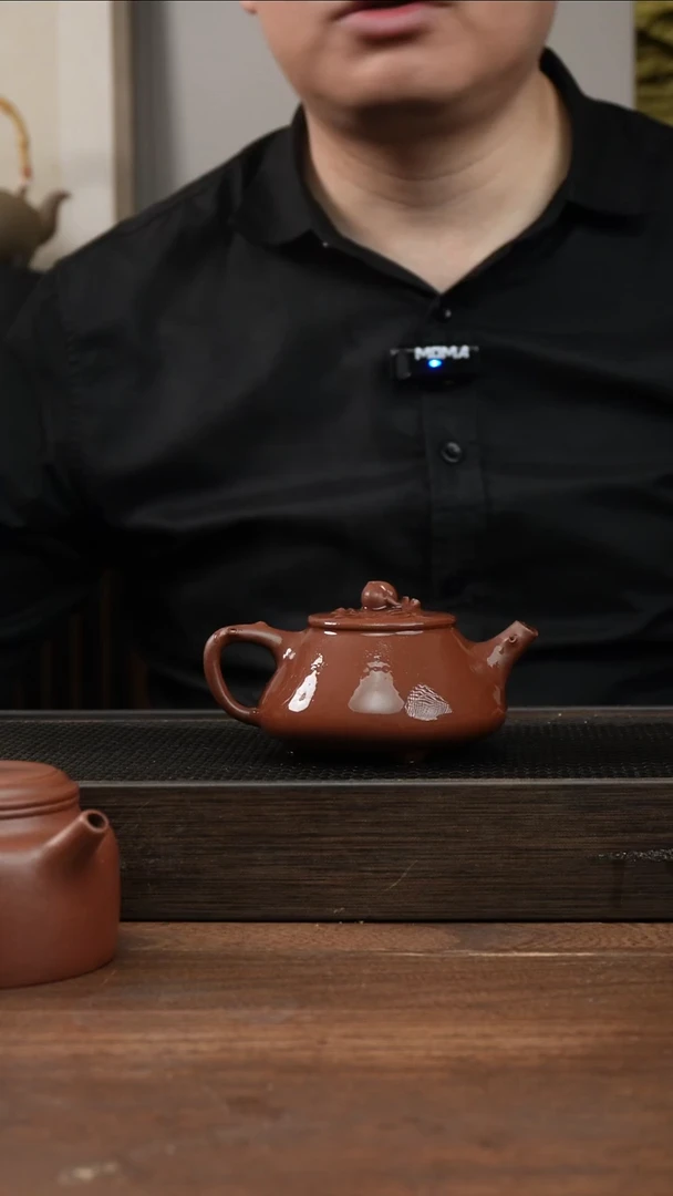 茶杯紫砂和**悠紫泥上合桃平盖石瓢    180CC